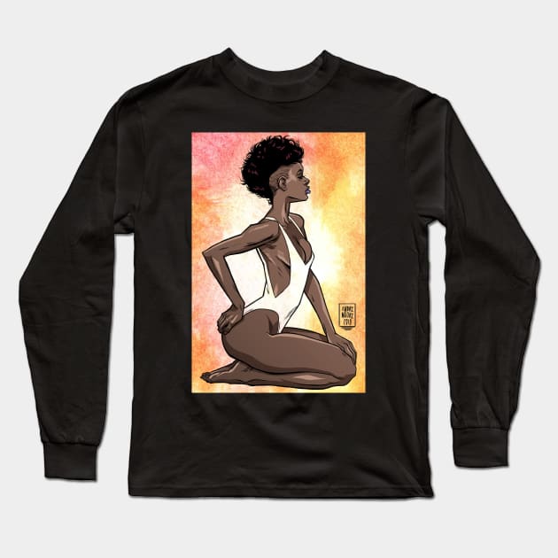 Nubian Beauty Long Sleeve T-Shirt by drdre74